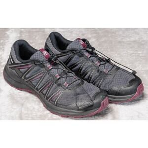 Salomon Speedcross Gray Purple Black Trail Running Shoes Womens Size 8.5